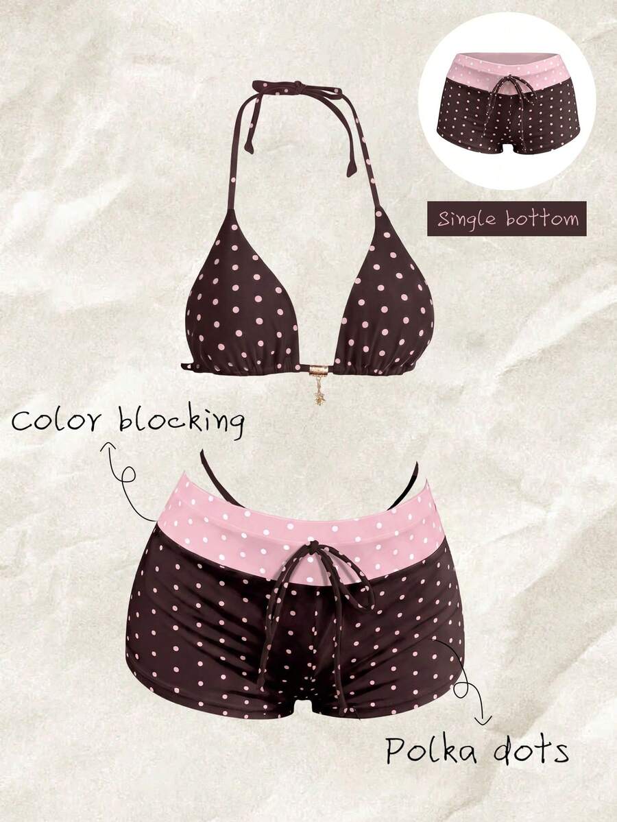 Elavelle Women's High Waist Bowknot Printed Bikini Bottom, Spring/Summer - Multicolor - View 1