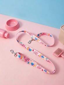 Care Bears X PETSIN 1pc Pink Dog Leash With Cute Heart-Shaped Bear Pattern, Strong & Durable, Soft Comfortable Grip, Tangle-Free Design, Perfect For Daily Walks, A Sweet Little Accessory That Makes Every Walk Feel Like A Hug - Pink - View 5