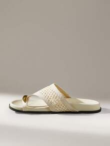 Solecia Damen Schuhe Frühling und Sommer neu gewebt goldene Dekoration flacher Absatz lässig einfach apricot Damen Sandalen Strand Dating Reisebekleidung - Aprikosenfarben - Übersicht 9