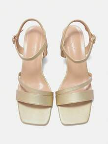 CUCCOO CURVES Plus Size Women's Wide Width Comfortable Casual Sandals, Suitable For Going Out, Vacation And Daily Wear, Summer For Christmas Wide Fit - Golden PU - View 10