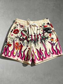 ROMWE MEN Street Life 2026 Spring/Summer New Plus Size Men's Casual Fashion Shorts - Multicolor - View 5