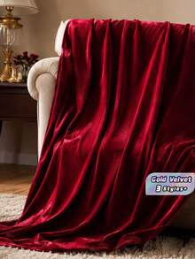 Single Side Thick Velvet Fabric, Gold Velvet Cloth For Stage Backdrop, Tablecloth, Meeting Curtain & Photography Background Decor - Red - View 1