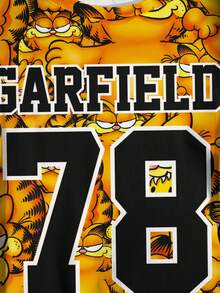 GARFIELD | SHEIN Plus Size Summer Casual Cartoon Print T-Shirt - White - View 4