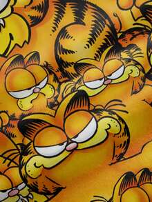 GARFIELD | SHEIN Plus Size Summer Casual Cartoon Print T-Shirt - White - View 6