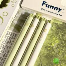 8支裝苜蓿可旋轉可伸縮可擦拭凝膠筆，INS風高顏值，0.5mm熱敏可擦筆，適合學生書寫，盒裝 - 多色 - 查看 1