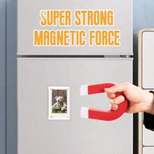 Acrylic Refrigerator Magnetic Photo Frame, Transparent Double-Sided Magnet Frame For 2.36 X 3.54 Inch Photos - White - View 2