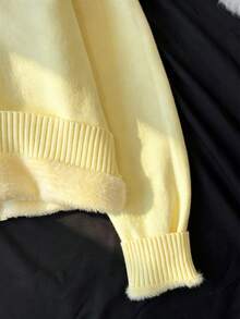 GlowEve Women's New Autumn/Winter Thermal-Lined Turn-Down Collar Long Sleeve Sweater, Soft Comfortable Fabric, Casual Fashion Elegant Versatile Pullover Suitable For Multiple Occasions - Yellow - View 4