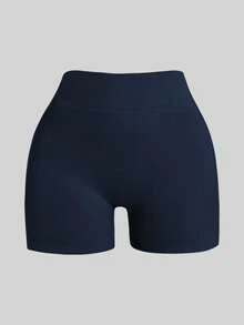SHEIN Velisys 2件組 常規短褲 V腰 黑色+海軍藍 運動短褲 健身/瑜伽 - 彩色 - 查看 5