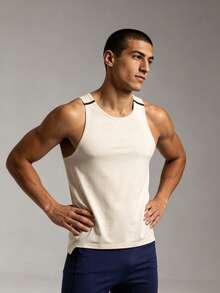 Coreblaze Men's Colorblock Casual Versatile Daily Travel Sports T-Shirt - Baby Blue - View 3