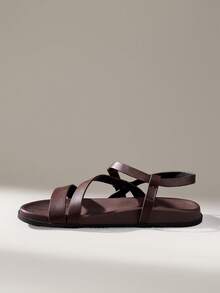 Solecia Women's Simple Comfortable Flat Casual Brown Sandals For Daily Wear, Travel And Vacation - Brown - View 9
