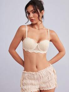 Elorette 2件組粉色女款鋼圈蕾絲內衣套裝 - 彩色 - 查看 3