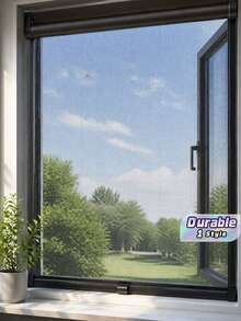 Multi Functional High-Density Mosquito Proof Window Screen, Repair Accessories For Terraces, Balconies, Gardens And Windows, Garden Privacy Screens, Mosquito Nets, Fence Nets, Fiberglass Mesh, Can Be Cut, Washed, Easy To Replace/Install/DIY - Black - View 1