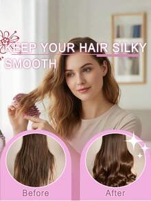 1PC New Upgraded Hollow Design Curling Brush Special Comb Teeth Structure For All Hair Types Reduce Hair Loss Pulling Split Ends Unisex Easy Create Curly Hairstyles Hair Care Tool Salon Daily Use Back To School Travel Gift For Women Men Must Haves - Multicolor - View 2