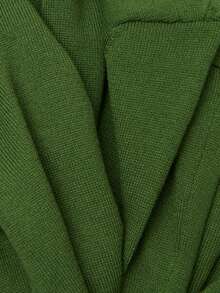 Nöista Green Knit Cardigan With Blue Contrast Trim And Asymmetrical Buttons. Cozy Layering Piece For Office And Everyday Wear. Cozy - Army Green - View 13