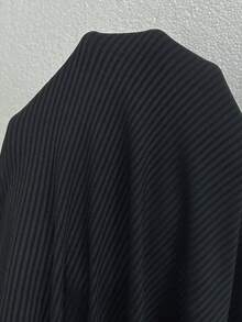 SHEIN Frenchy 大尺碼度假風純色打結休閒長褲，附口袋 - 黑色 - 查看 9