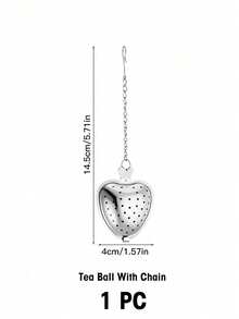 1/2/5/10 Pieces, 14cm * 4 Cm, Stainless Steel Tea Infuser; Black Tea And Flower Tea Strainer; Heart-Shaped Handle Tea Filter/Strainer. - Silver - View 13