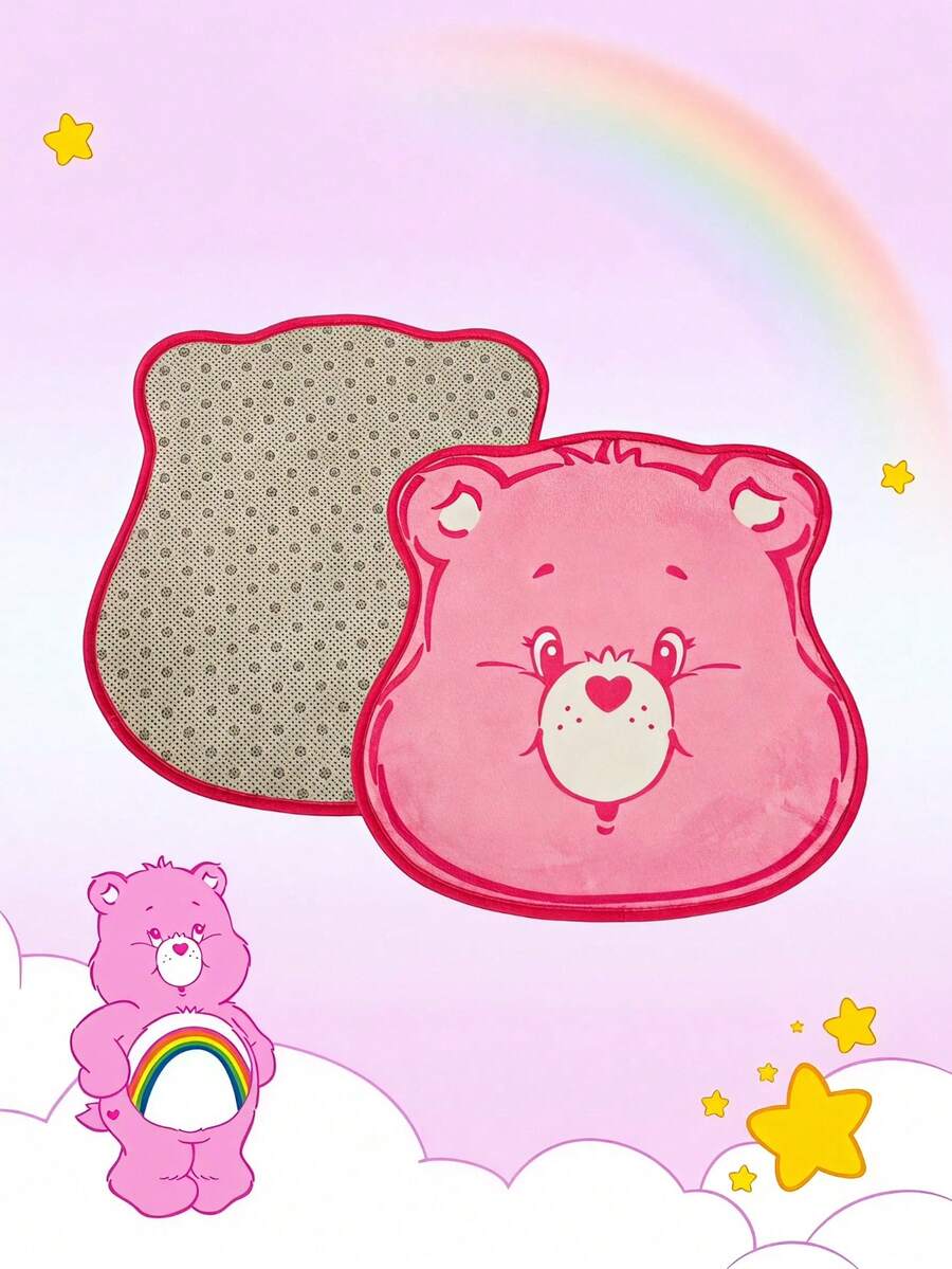 Care Bears X PETSIN 1件粉色熊卡通可愛圖案印花絨毛寵物睡墊,溫暖舒適,適合貓狗,適用於客廳、臥室、籠子,生日或週年紀念的可愛禮物 - 熊頭地墊 - 查看 1