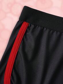 HELLO KITTY AND FRIENDS | SHEIN Celana Pendek Kasual Wanita Motif Kartun Lucu dengan Warna Kontras - Hitam - View 3
