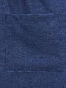 CoralVoy Men's Casual Textured Drawstring Waist Pocket Beach Shorts - Navy Blue - View 5