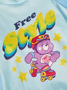 Care Bears X PETSIN 1件自由風格泰迪熊星星卡通圖案印花藍色插肩袖T恤，適用於貓狗，清新活潑可愛且彈性佳，適合室內遊戲或戶外日常奔跑 - 淺藍色 - 查看 9