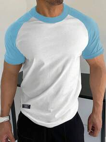 Manfinity Homme Men's Colorblock Raglan Short Sleeve Casual T-Shirt - Multicolor - View 1