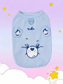 Care Bears X PETSIN 1pc Love Bear Embroidered Pet Pullover Vest, Cute Cartoon Pattern, Soft & Breathable Polyester, Anti-Flea, Less Shedding, Heat-Resistant, Super Comfy For Cats & Dogs, Purrfect For Indoor & Outdoor Fun Days - Multicolor - View 2
