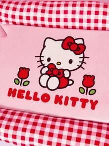 HELLO KITTY AND FRIENDS | PETSIN 1個可愛小貓玫瑰印花寵物窩附蝴蝶結，惡魔小貓與大耳小貓字母印花，配色拼接柔軟透氣防滑寵物床，適合居家、旅行，生日或週年紀念的舒適禮物 - 彩色 - 查看 11