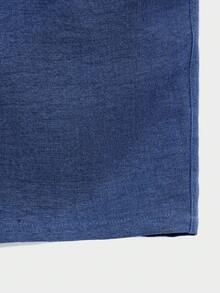 CoralVoy Men's Casual Textured Drawstring Waist Pocket Beach Shorts - Navy Blue - View 4