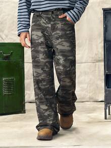 Norleigh Men's Camouflage Pants, Casual Outdoor Fashion Suit Trousers, Spring/Autumn Cargo Pants - Black - View 5