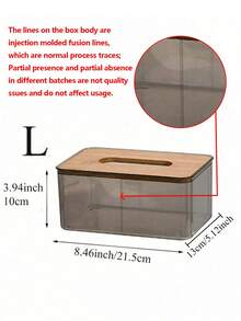SHEIN Caja de pañuelos de mesa de centro para sala de estar de estilo nórdico minimalista y creativo, hecha de tabla compuesta, caja de papel transparente para restaurante - Gris - Ver 10