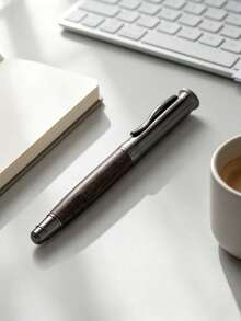 1PC Wooden Rollerball Pen – Wenge Wood Gray Business Office Writing Signature Ballpoint Pen, Smooth Glide, Comfortable Grip, Professional Executive Gift For Work, Home, School - Grey - View 8