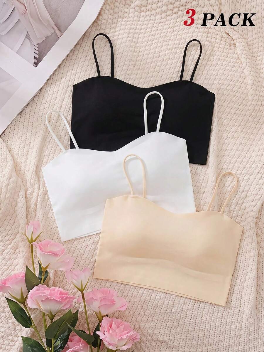 SHEIN MOD Women's Casual Comfy Knitted Plain Bralette With Slight Stretch Multicolor - Multicolor - View 1