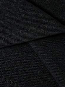 SHEIN BASICS 女款純色休閒日常無肩帶中長洋裝 - 黑色 - 查看 10