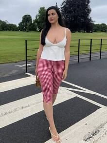 kyraskinnerx Kamisol Renda Kasual Kuning untuk Wanita Musim Panas Putih - Putih - View 3