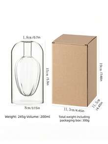 Cirelle 1pc Double Wall Glass Diffuser Bottle - Modern Floating Inner Vessel Fragrance Oil Diffuser Bottle - Aesthetic Clear Aromatherapy Container Decorative Vessel For Home, Office, Spa Decor (No Reed) - multicolor - View 4