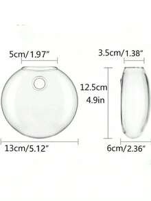 2/4PCS Wall Mounted Self Watering Hydroponic Clear Glass Round Hanging Planter Vase Modern Minimalist For Home Office Wall Art Indoor Greenery Display Decor - multicolor - View 4