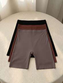 SHEIN MOD 女士三件套高腰纯色短裤 - 彩色 - 查看 4