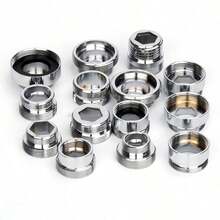 Bộ 5 đầu chuyển vòi bếp: ren trong 16mm, ren ngoài 22mm - Bạc - Xem 5