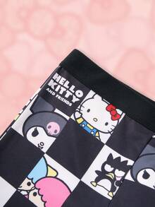 HELLO KITTY AND FRIENDS | SHEIN Men's Letter Pattern Casual Everyday Boxer Briefs - Black and White - View 4