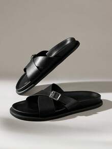 Solecia Ladies Fashion Black Comfortable Flat Boken Beach Sandals - Black - View 11