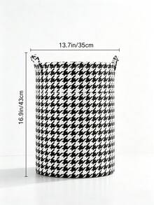 2Pcs Upgraded Large Capacity Laundry Baskets With Waterproof Coating, Storage Bin For Clothes Toys Sundries, Suitable For Bedroom Bathroom Dormitory - Black and White Houndstooth - View 9