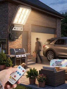 Outdoor Solar Lights Motion Sensor Solar 3 Modes Waterproof Security Wall Lighting For Patio Garden Door Street Light - black - View 2