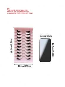 False Eyelashes Strip, 10 Pairs Of Crossed & Fluffy & Curly Half Eye Lashes With Invisible Stem, 3d Synthetic Mink Fur Handmade Extension 7-10mm, Great For Women's Party Makeup Strip Lashes,Lashes,Eyelashes,Fake Lashes - Multicolor - View 3