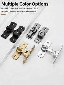 Heavy Duty Matte Black Twist Door Latch Buckle, Sliding Cabinet Barn Door Privacy Lock, Anti-Theft Safety Gate Closet Window Flip Lock Hardware, Easy Install Metal Door Bolt Latch For DIY Home Renovation - multicolor - View 4