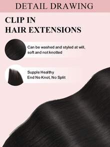 Clip In Hair Extensions Real Human Hair, Remy Human Hair Extensions Clip Ins For Women, Natural Human Hair, 70-120g 7Pcs - S1B - View 5
