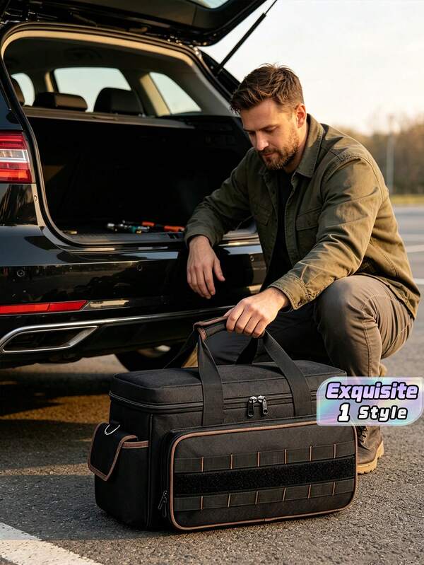 Large Capacity 17 Inch Oxford Cloth Tool Storage Bag, Portable Wear-Resistant Design, Electrician Woodworking Hardware Maintenance Multifunctional Portable Storage Bag