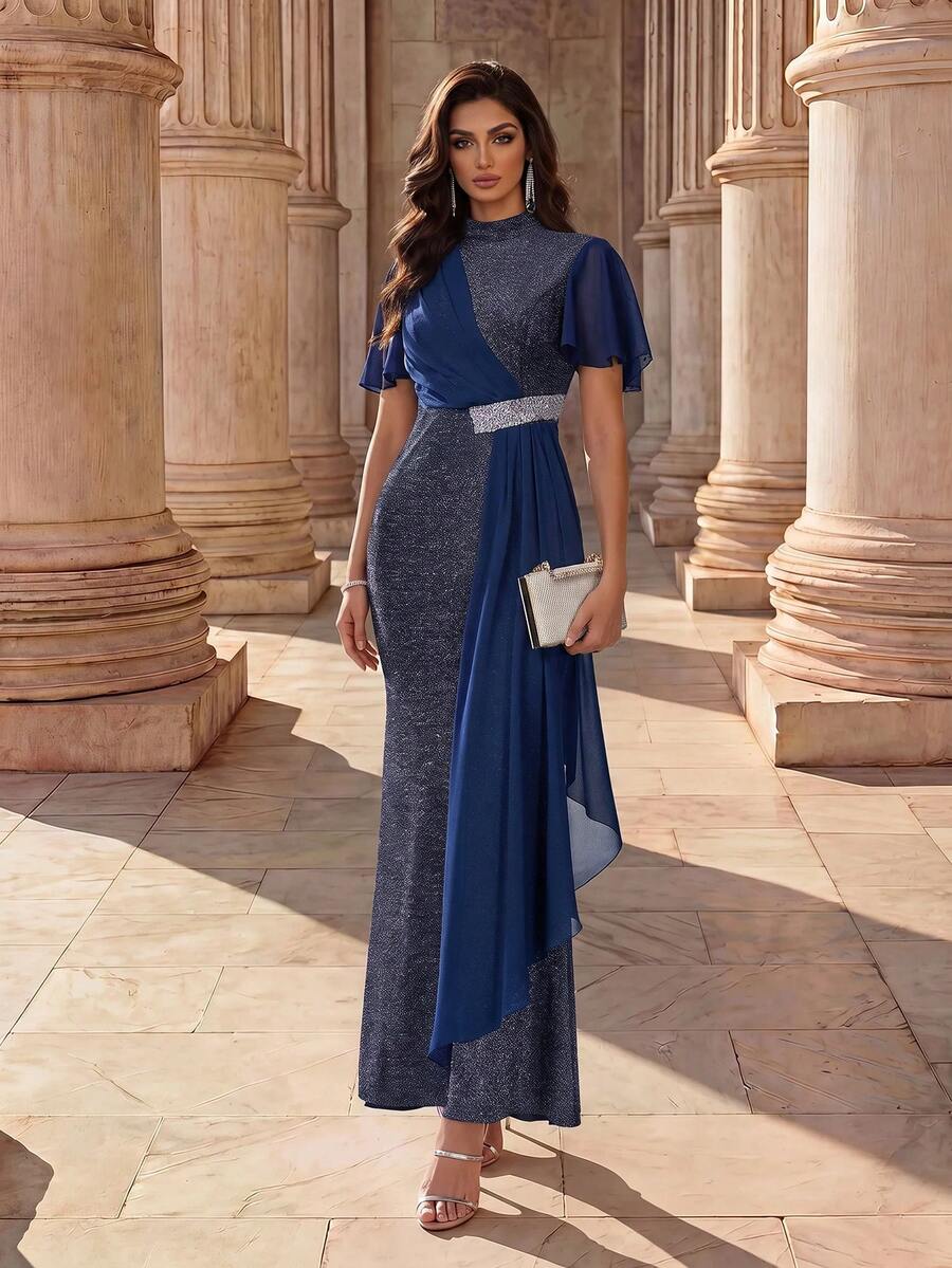 Coutiva Vestido de noche formal (muy adornado) - Azul - Ver 1