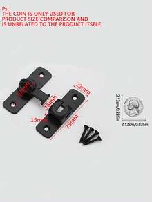 Heavy Duty Matte Black Twist Door Latch Buckle, Sliding Cabinet Barn Door Privacy Lock, Anti-Theft Safety Gate Closet Window Flip Lock Hardware, Easy Install Metal Door Bolt Latch For DIY Home Renovation - multicolor - View 3