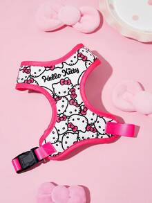HELLO KITTY AND FRIENDS | SHEIN 甜美卡通印花寵物旅行套裝，包含背心式胸背帶、項圈與收納袋，堅固扣具方便穿戴，收納袋可放置拾便袋與零食，適合貓狗，多尺寸可選，亦可單獨購買 - 芭比粉 - 查看 2