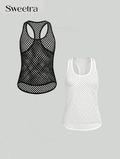 Sweetra 2 piezas Top deportivo de yoga para mujer, camiseta de entrenamiento holgada y cómoda con bajo en U, cuello redondo y espalda de corredor sexy para fitness, desplazamientos, correr al aire libre y uso casual